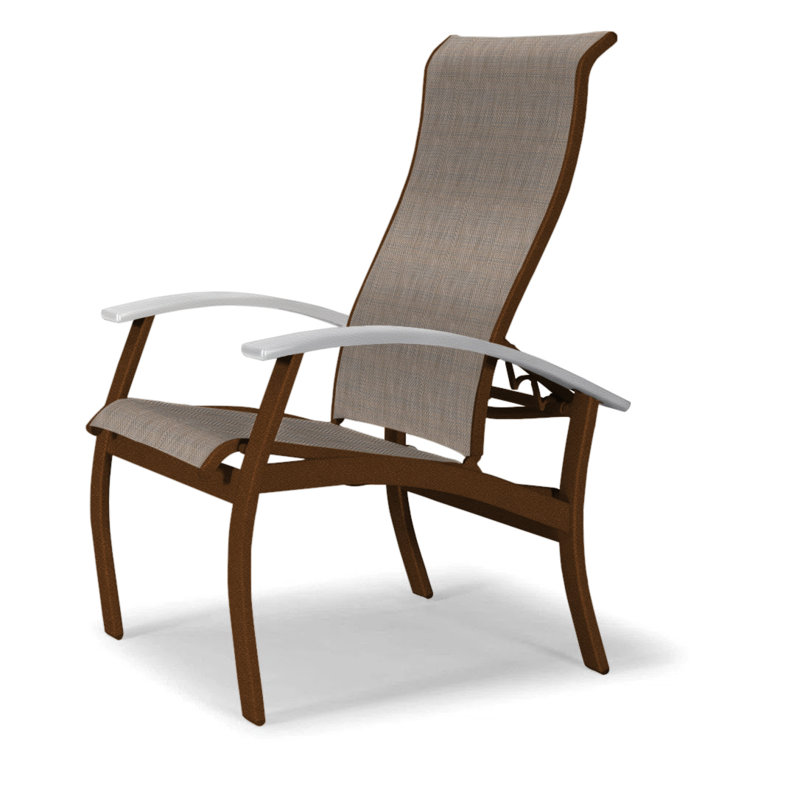 Chaise de patio Askar, Blanc, Taupe Harper Sunbrella®, Kona texturé