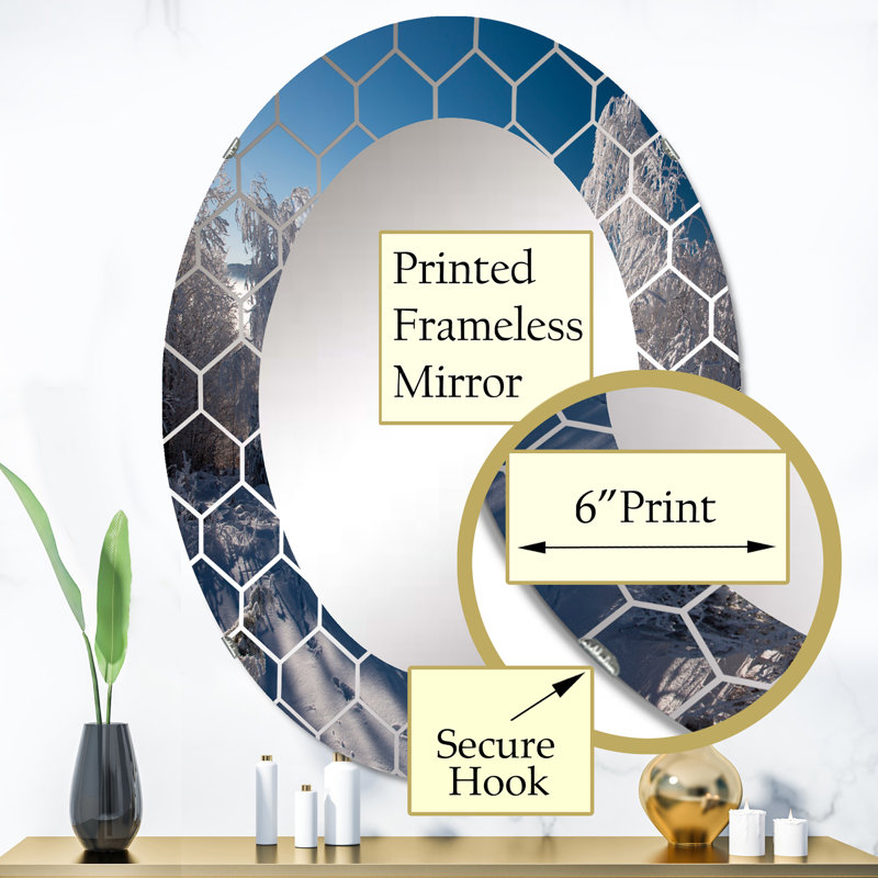 Sunshine Through Snowy Winterlandscape I - Miroir mural Cabin & Lodge, 36 po x 24 po
