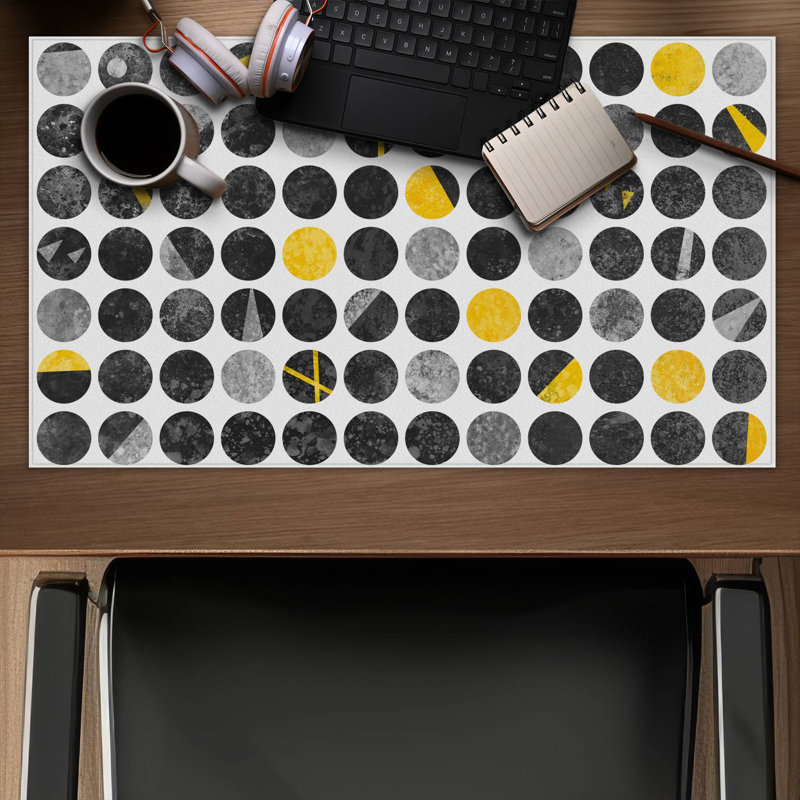 Abstract grunge circles - 14.00"x24.25" Desk mat