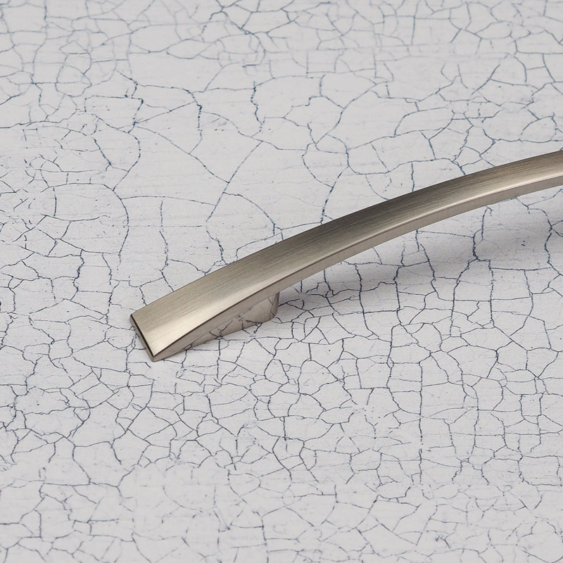Brushed Nickel Slim Bow Handles, 128mm