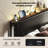Headboard for Queen Size Bed,Retro Oil-Waxed Leather Upholstered Head Board with Smart LED Lights (60,000 DIY Colors), Hidden Storage & USB/Type-C Ports, 3-Level Height Adjustable-734903193-734903188
