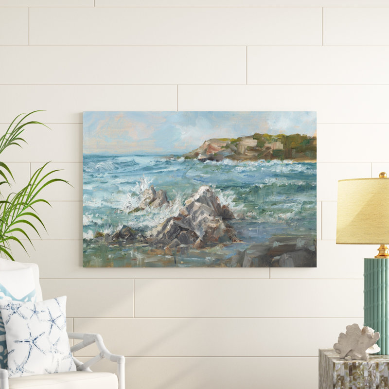 «Impasto Ocean View II», peinture sur toile, H 32 po x l 48 po