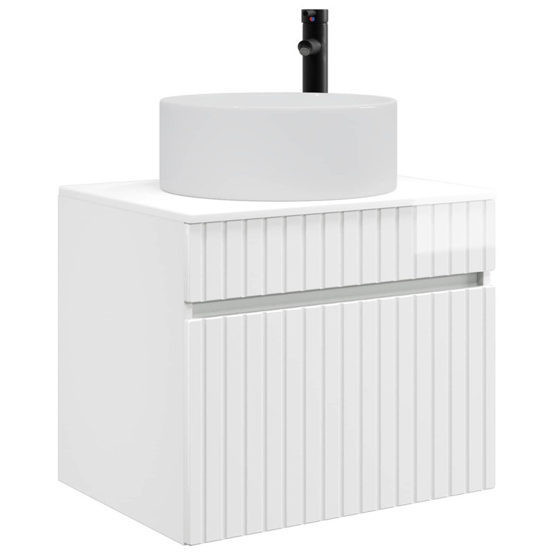 Engineered Wood Bathroom Cabinet, High Gloss White