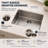22" Undermount 18 Gauge Stainless Steel Finger Radius Single Bowl Kitchen Sink-134658924