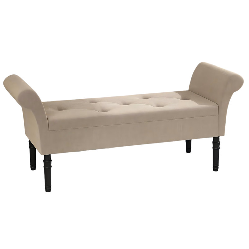 Shanklin Linen Blend Upholstered Storage Bench