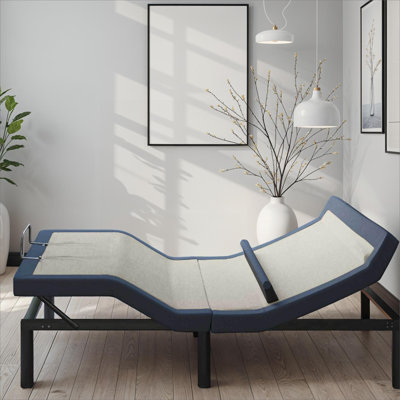 Cool gray steel adjustable bed base, Twin XL size for customized bedroom sleep with multi-position adjustment