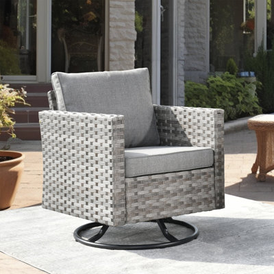 Outdoor Bobia Rocking Wicker Chair with Cushions by Latitude Run
