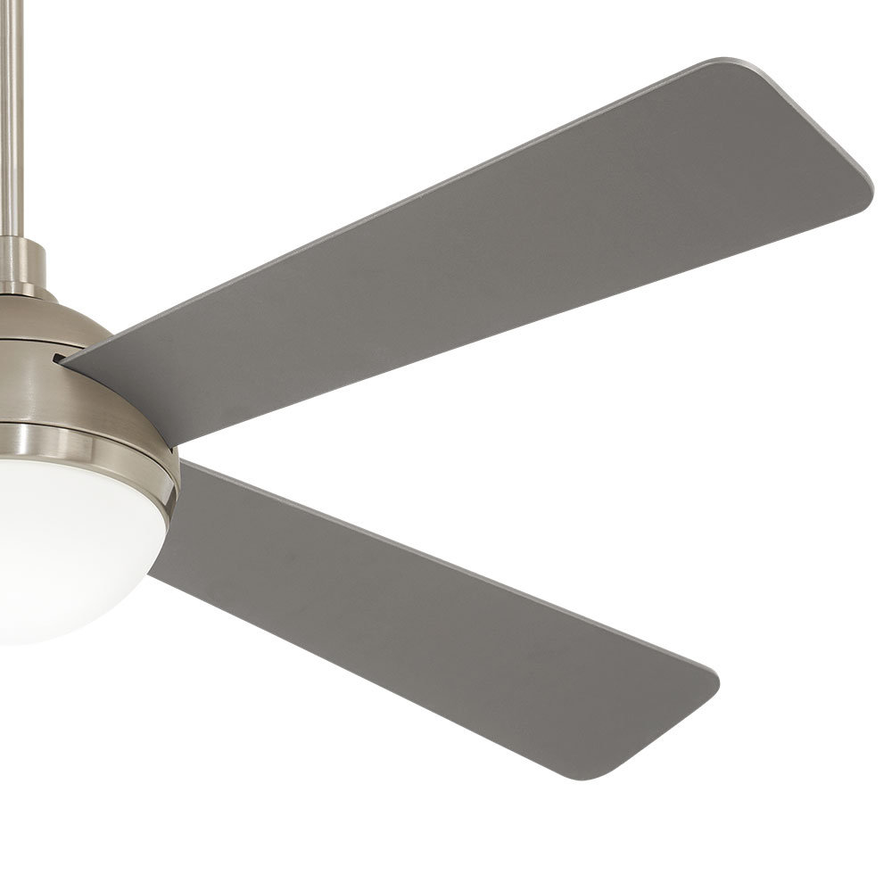 54" Ceiling Fan with LED Light Kit, Brushed Steel with Silver Blades