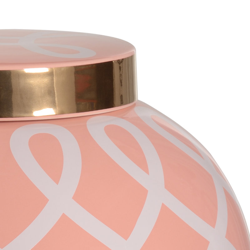 Sarah Ceramic Jar, Coral/Gold