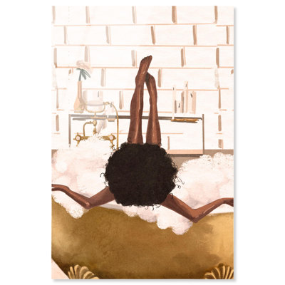 Warm Bubble Bath Acrylic Print Trendy Bathroom Art by Art Remedy