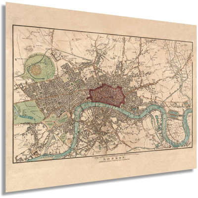 " Vintage 1815 London England Map Poster "