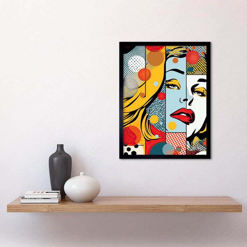 Alexeia Bubbles with Woman Face 1 Piece Single Picture Frame Wall Art