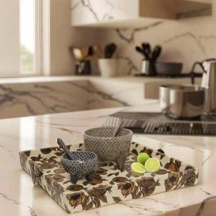 Magrana Pomegranate 16" Square Serving Tray