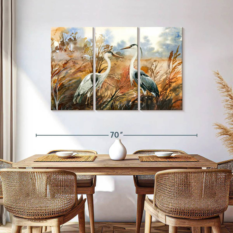 Brampt Watercolor Herons, 36" H x 57" W