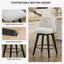 Chaises de comptoir pivotantes, tissu en lin moderne avec dossier capitonné, tabourets de bar élégants, ensemble de 2 pour bar, îlot de cuisine, salle à manger-1806543695