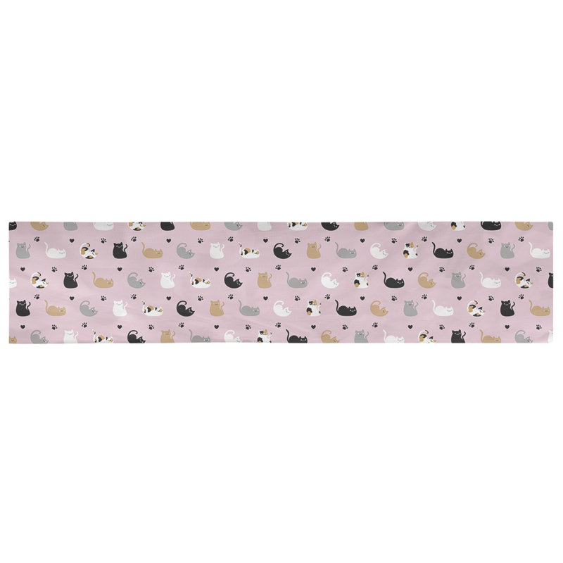 Chemin de table géométrique avicia, 73,5 po x 17,5 po, Mauve, Coton