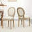 4 Piece-20" H Mid Century Modern Upholstered Linen Side Chair  King Louis Back Solid Wood Dining  Chairs-634067728