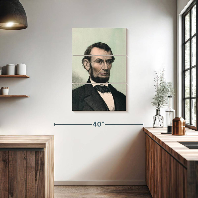 Keiri Abraham Lincoln, portrait rétro, H 38 po x l 24 po
