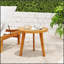 Table d'appoint ronde en acacia avec design résistant aux intempéries et lambris classique, parfaite pour le patio et le jardin.