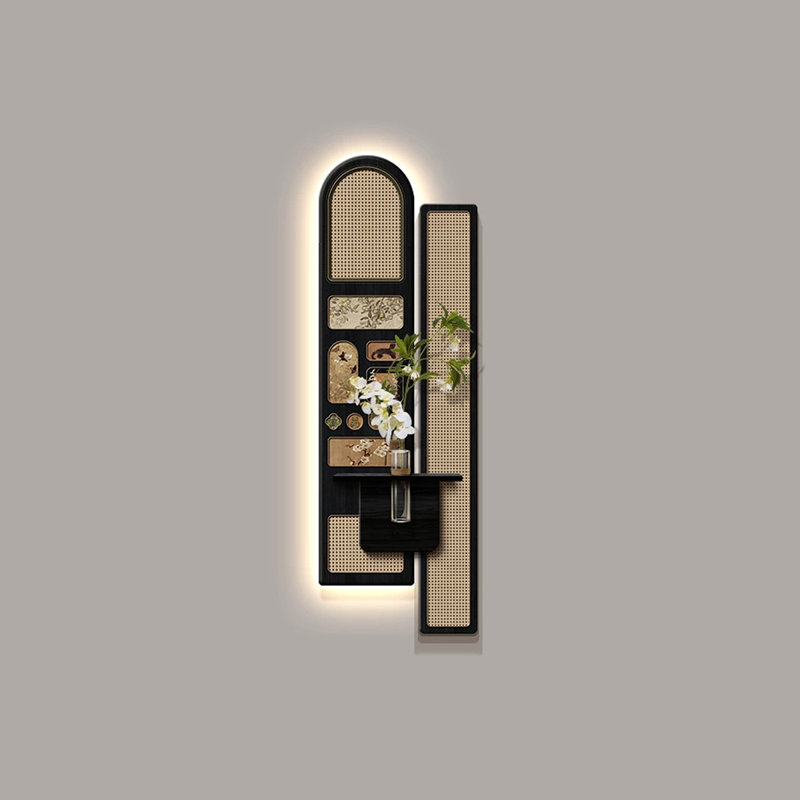 Art mural noir en grès forme libre, H 39,37 po x l 12,99 po