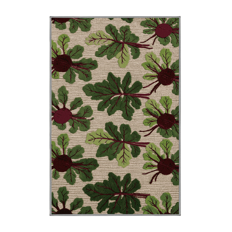 Washable Beet Microgreens Vegetables Area Rug, Runner 2' x 4'
