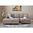 Modern Corner Sofa in Cream, 82 H x 83 D x 83 W | 100% Polyester Fabric, FIR Frame & Flakeboard | Features 28 DNS Foam for Comfort, Easy Clean Fabric, Includes Pouffe (45 W x 17 H x 33 D) | Stylish Scandinavian Design-1491776657-1525044900