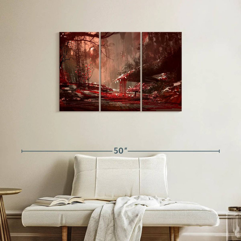 Kelan Blood Red Forest, 24" H x 38" W