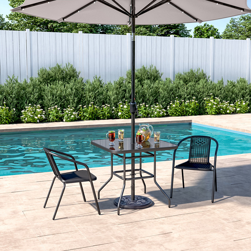 Square 2 - Person 80Cm Long Bistro Set