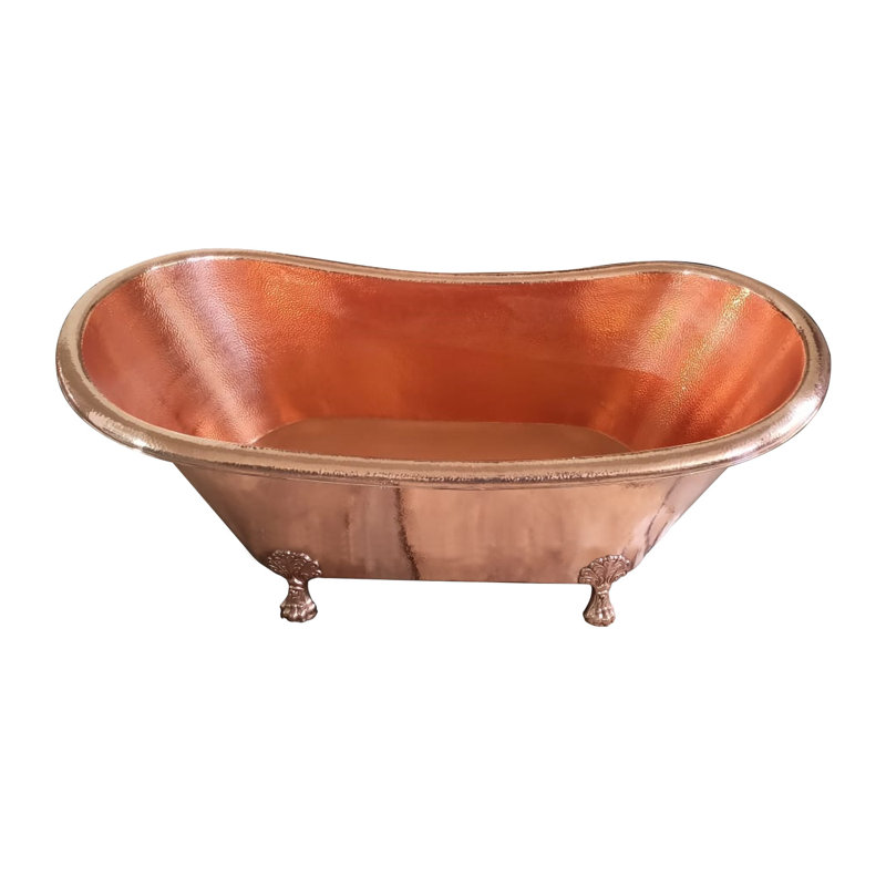 1676mm x 660mm Freestanding Soaking Copper Bathtub