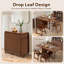Folding Drop Leaf Dining Table and Chairs, Fully Assembled Solid Wood Space-Saving Kitchen Table and Chairs Set with Storage & Lockable Wheels-1351283952-1351283956-1351271634