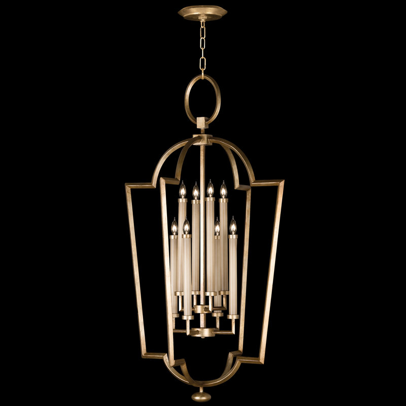 Allegretto 8 - Light Chandelier, Burnished Gold Leaf