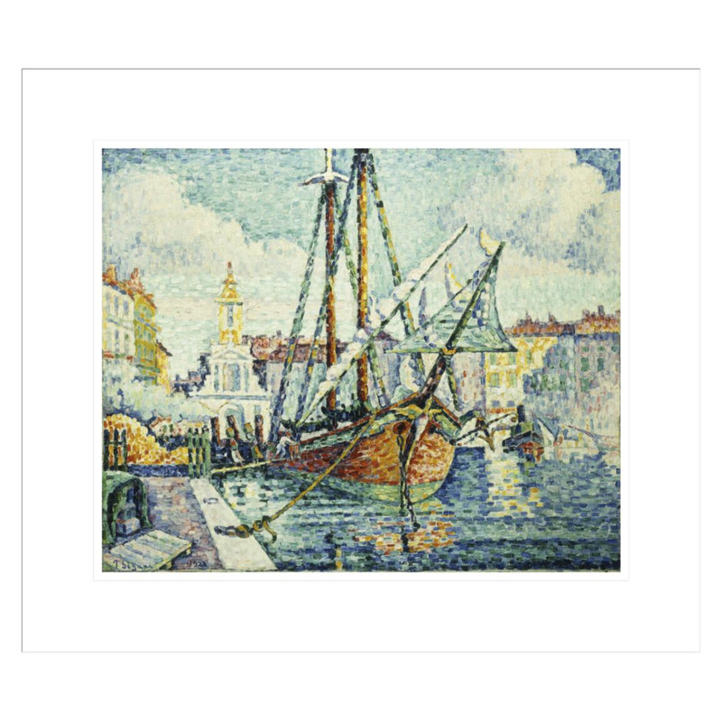 «The Port of St. Tropez» par Paul Signac - Impression giclée encadrée, H 17,75 po x l 20,42 po