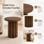 Table d'appoint ronde en noyer avec pied cannelé, table de chevet moderne pour salon, chambre ou salon