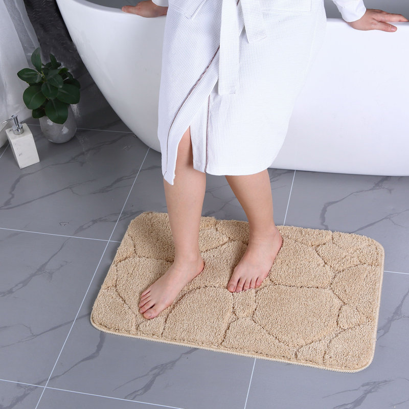 Tapis pour salle de bain Kaleiya, Beige, Rectangle H 1 po x l 18 po x L 30 po