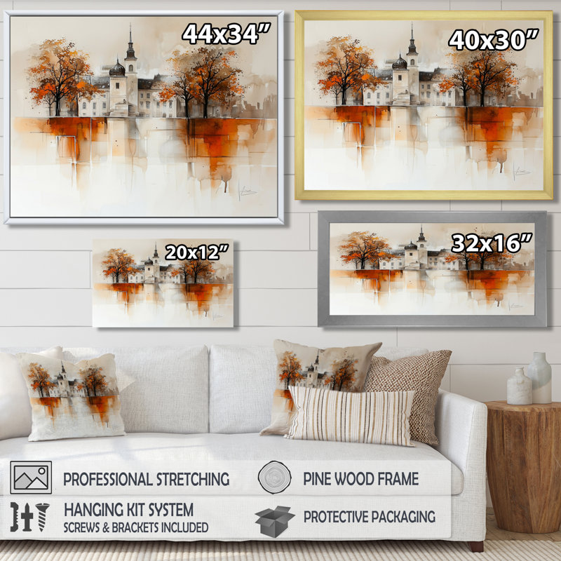 «Vienna Horizon In Summer II», reproduction sur toile de Vienne, H 34 po x l 44 po, Blanc