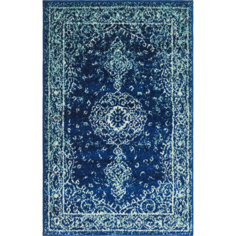 Tapis bleu marine Rizo Pat