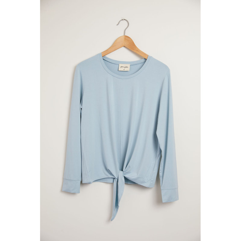 Ensemble de 2 pièces de détente pour femmes - Ensemble de pyjama en rayonne de bambou doux, TG, Bleu argenté