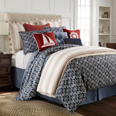 Monterrey Indigo Blue Medallion Pattern Chic Casual Duvet Cover Set