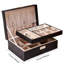 Boîte à bijoux pour femme, grand étui de rangement en cuir pour organisateur de bijoux 2 couches avec coussin amovible pour boucles d'oreilles - noir-2122557559