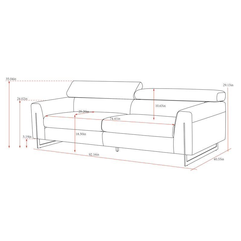 Serena Upholstered 92.16'' Sofa, Silver Polyester Blend