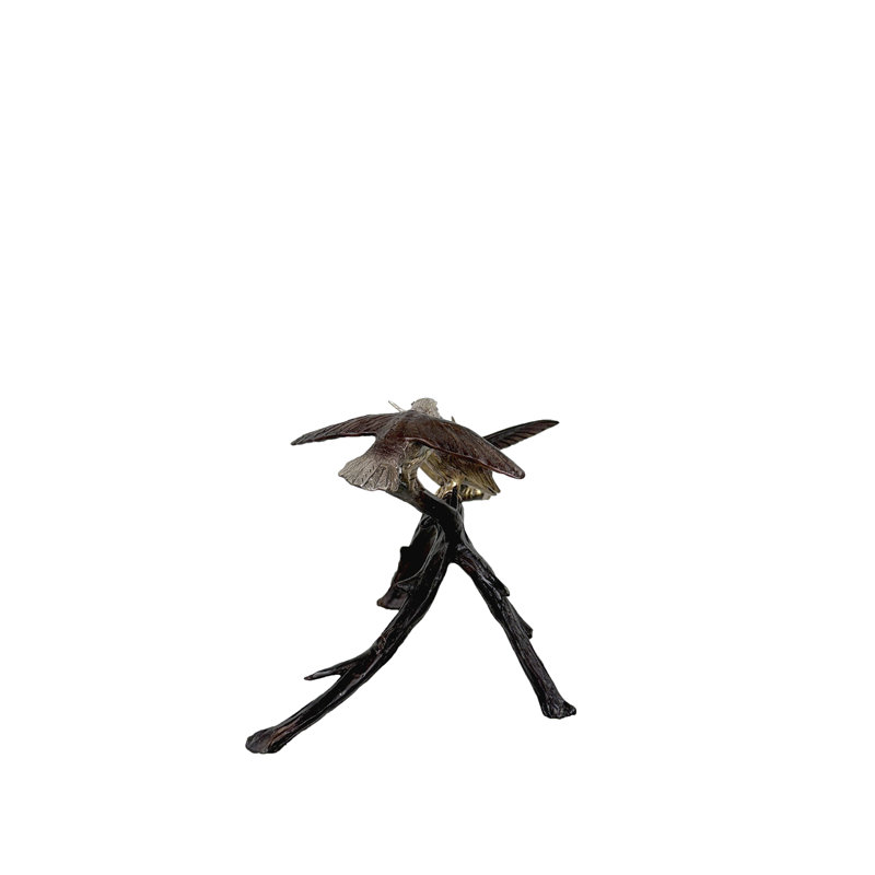 Bronze Hummingbird on Branch Sculpture