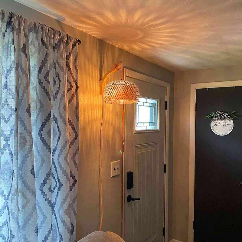 Witherbee Rattan Plug-in Armed Sconce, No