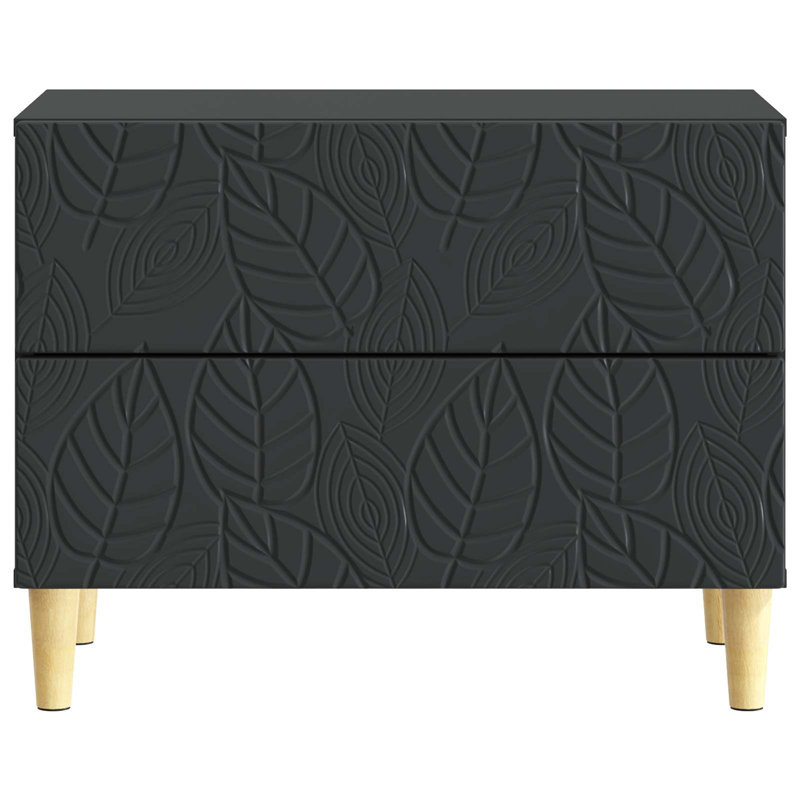 62cm W Composite Bedside Table, Black