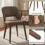 Ensemble de 2 chaises d'appoint rembourrées en similicuir avec pieds en bois massif pour salle à manger-1068077705-1068077708