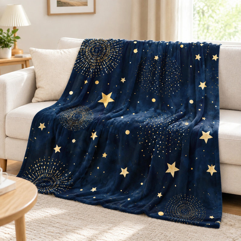 Jeté en flanelle Starry Night, L 80 po x l 60 po