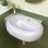16,9 po x 11,3 po x 5,9 po Mini lavabo vasque mural en céramique avec trou de robinet gauche suspendu simple en blanc