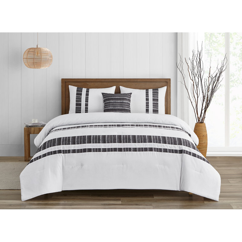 Ensemble d'édredon en microfibre 4 pièces , Édredon très grand et 2 taies décoratives, Gris anthracite
