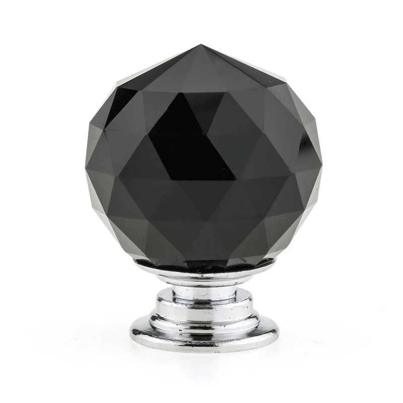 Poignée ronde 1 3/16" de diamètre, Noir/chrome