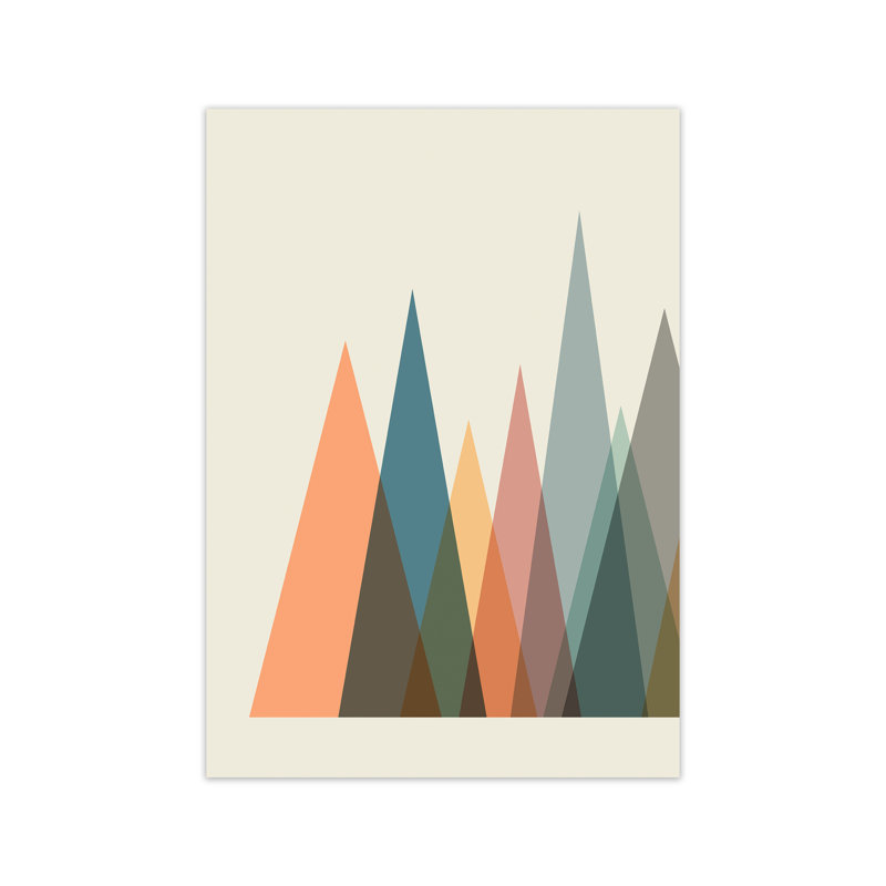 Mid Century Abstract Pair A Original 1 Piece Wall Art on Canvas, 42cm H x 30cm W x 1cm D, No Frame