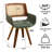 Faux Leather and Rattan Back Swivel Office Chair -1227874007